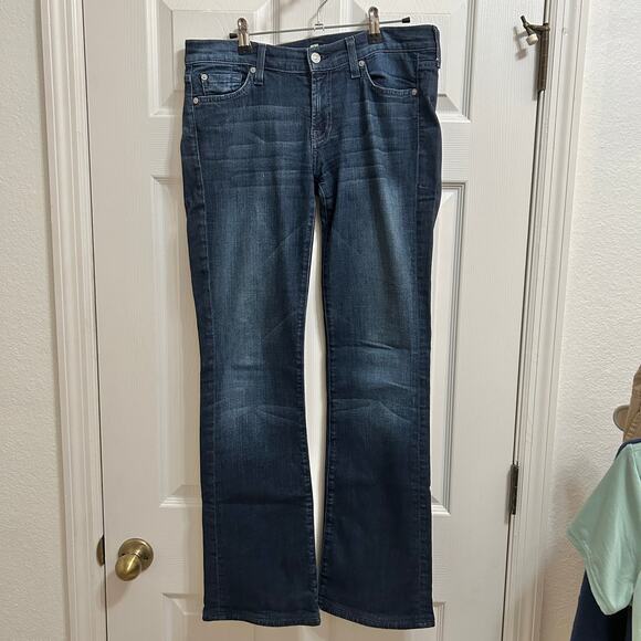 7 For All Mankind Bootcut Jeans Dark Blue Women’s 29 Stretch - Picture 1 of 5